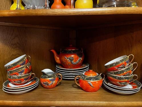 Antique Chinese Tea set Dragonware  Satsuma Moriage, Antiek en Kunst, Antiek | Porselein, Ophalen