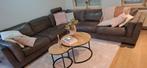 Hoeksalon  in bruin buffelleder, 150 cm ou plus, Landelijk modern, Quatre personnes ou plus, Enlèvement