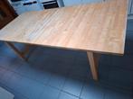 Masief berkenhouten eettafel, Ophalen, Gebruikt, 100 tot 150 cm, 200 cm of meer