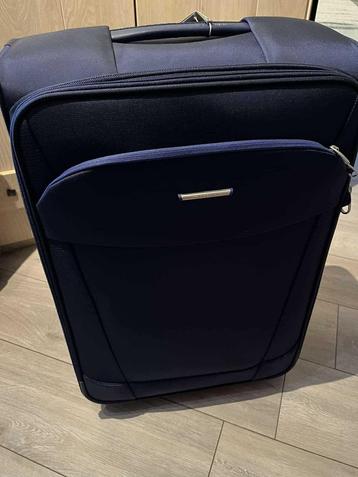 Donkerblauwe valies Samsonite nieuw, Ophalen of Verzenden, Nieuw, Zacht kunststof, Uitschuifbare handgreep