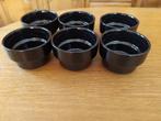 6 zwarte potten voor sauzen of andere. - D 8,5 cm H 6 cm, Ophalen of Verzenden, Zo goed als nieuw
