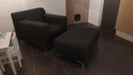 Zetel met bijpassende poef, Huis en Inrichting, Ophalen, Gebruikt, Stof