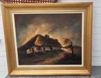 Schilderij met gouden kader, Ophalen of Verzenden