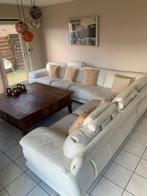 mooie leren zetel, chateaux d'ax, nieuwprijs 12000euro, Ophalen, Gebruikt, Modern, wit, Hoekbank