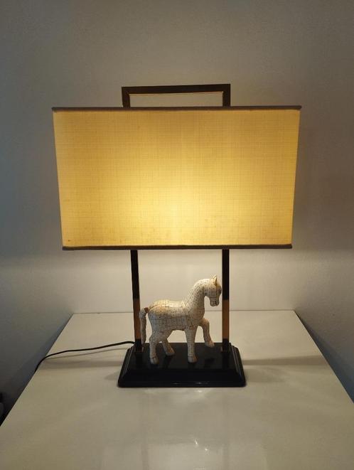 Italiaanse neoklassieke tafellamp met paard uit stukjes been, Antiek en Kunst, Antiek | Verlichting, Ophalen