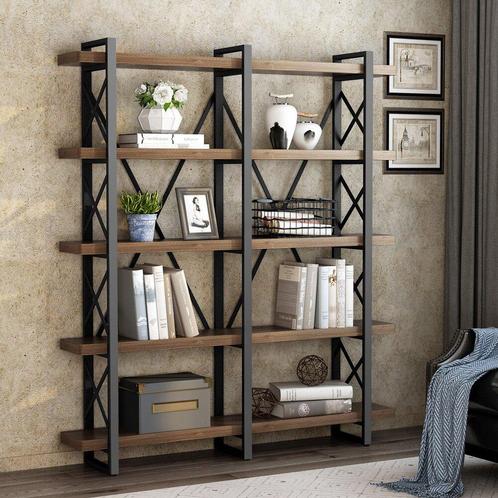 industriele kast met massief hout, Huis en Inrichting, Kasten | Boekenkasten, Nieuw, 150 tot 200 cm, 150 tot 200 cm, 25 tot 50 cm