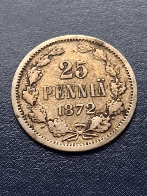 1872 Finland 25 penniä in zilver, schaars, Postzegels en Munten, Munten | Europa | Niet-Euromunten, Losse munt, Overige landen