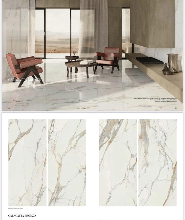 Marmerlook Callacata Bronze merk Nexion 1198x1198x9mm, Bricolage & Construction, Dalles & Carrelages, Neuf, Carrelage de sol, Céramique