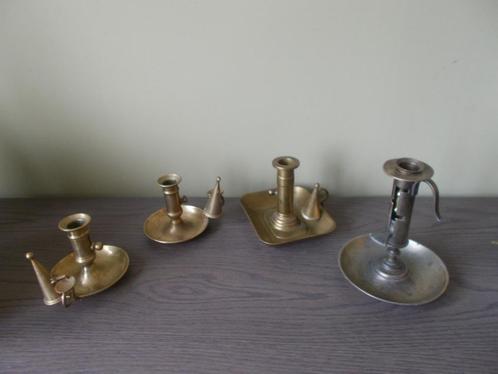 4 appliques laiton antique avec système push-up, Antiquités & Art, Antiquités | Bronze & Cuivre, Cuivre, Enlèvement ou Envoi