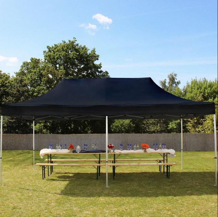 Easy-Up Tent Pop-Up Tent Partytent Vouwtent 3x6m. Zwart, Caravans en Kamperen, Mobilhome-accessoires, Nieuw, Ophalen of Verzenden