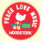 Woodstock Peace Love Music sticker #2, Motos, Accessoires | Autocollants
