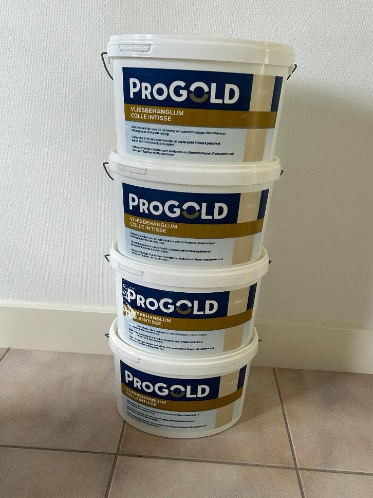Vliesbehanglijm Progold 7kg, 4 emmers nieuw, Huis en Inrichting, Stoffering | Behang, 75 m² of meer, Ophalen