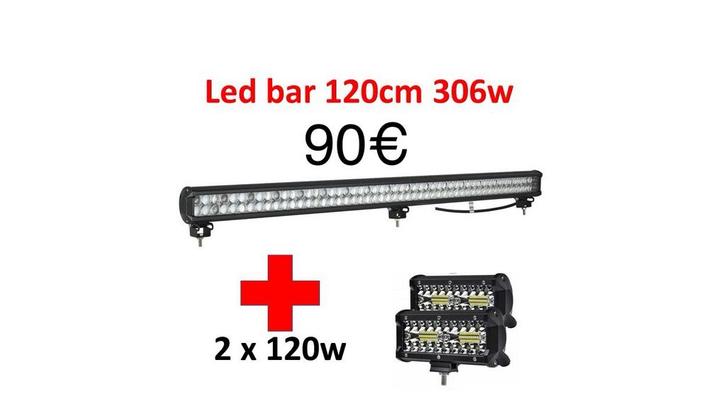 Led bar 306w + 2 x verstralers 120w nieuw!, Auto-onderdelen, Verlichting, Nieuw, Ophalen of Verzenden