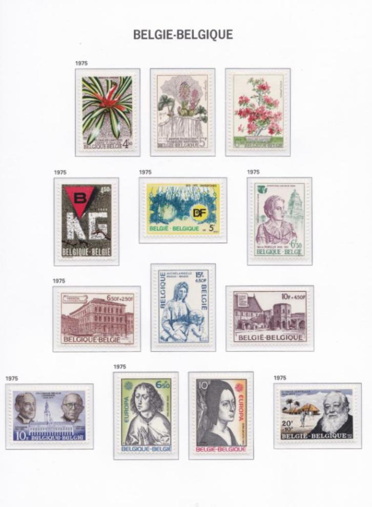 Postfrisse postzegels - Pagina 133 DAVO album - 1975., Postzegels en Munten, Postzegels | Europa | België, Postfris, Orginele gom