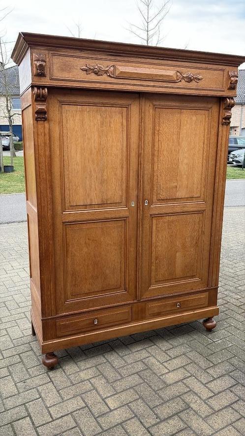 Antieke kast - eik - Mechelse stijl, Antiek en Kunst, Antiek | Meubels | Kasten, Ophalen of Verzenden