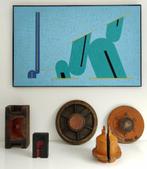 HOUTSNIJWERK/set van 5 stuks (Industrial Design), Antiek en Kunst, Kunst | Beelden en Houtsnijwerken, Ophalen