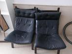 Twee zetels in zwart leder, Tuin en Terras