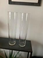 2 hoge vazen, Ophalen, Zo goed als nieuw, Glas