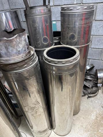 Inox dubbelwandige rookkanalen - meerdere stuks, Enlèvement, Utilisé