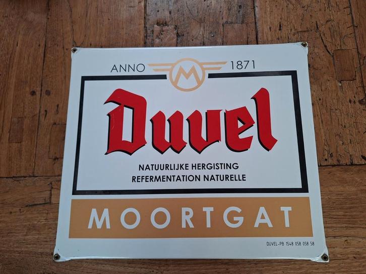 Duvel - Emaillerie Belge., Verzamelen, Biermerken, Zo goed als nieuw, Reclamebord, Plaat of Schild, Duvel, Ophalen