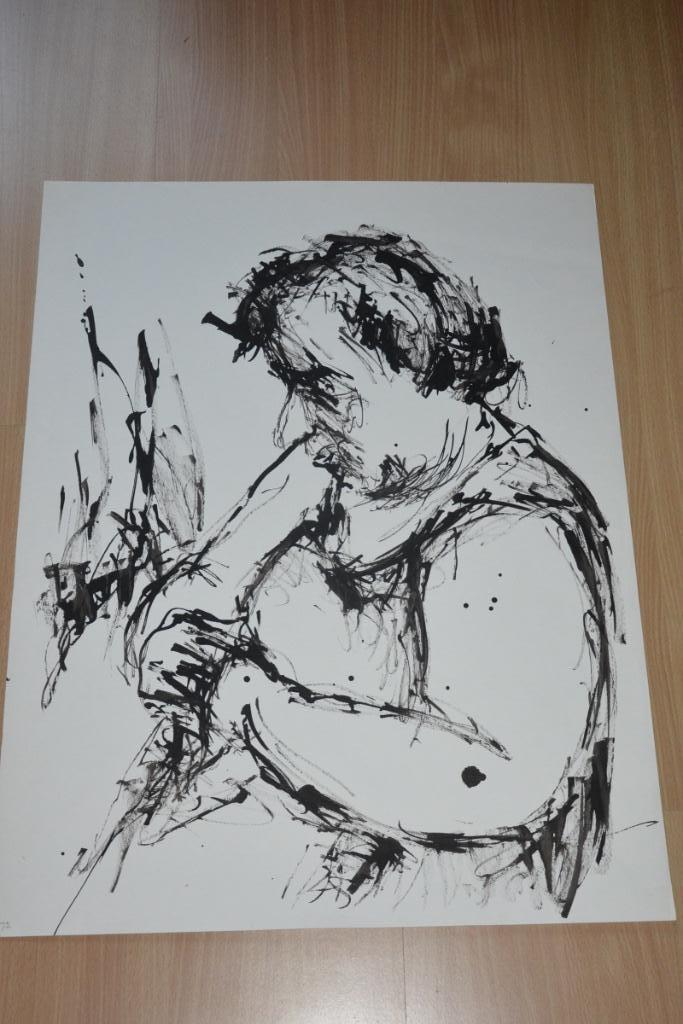 Dolf Jaspers originele tekening, Antiek en Kunst, Kunst | Schilderijen | Modern, Ophalen