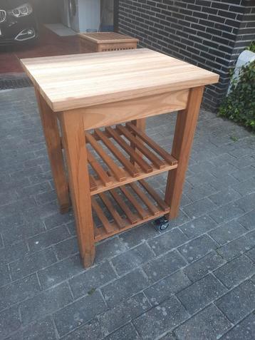 Table d'appoint en chêne massif pour cuisine ou table de bar, Enlèvement, Comme neuf