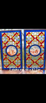 glas in lood ramen antiek, Antiek en Kunst, Ophalen
