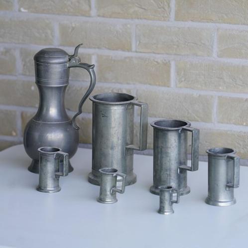 Pots en étain façonnés à la main à la française, Antiquités & Art, Antiquités | Étain, Enlèvement