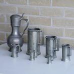 Tinnen  met de hand gevormd  potten  Franse  stijl, Antiek en Kunst, Antiek | Tin, Ophalen