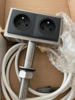 THEBO RVS dubbel stopcontact Inox voor op keuken eiland, Huis en Inrichting, Keuken | Keukenelementen, Ophalen of Verzenden, Nieuw