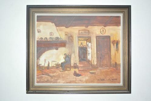 Henry Joseph Pauwels (1903-1983) interieur boerderij, Antiek en Kunst, Kunst | Schilderijen | Klassiek, Ophalen of Verzenden