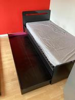 Eenpersoonsbed met lade, Huis en Inrichting, Ophalen, 90 cm, Eenpersoons, Zwart