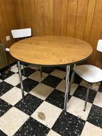 Vintage - 1 table ronde + 4 chaises en Formica, Maison & Meubles, Brun, Enlèvement, Utilisé