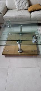 Table de salon carrée  en verre modulable 82/82cm, Maison & Meubles, Enlèvement, Utilisé, Verre