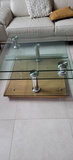 Table de salon carrée  en verre modulable 82/82cm, Enlèvement, Utilisé, Verre