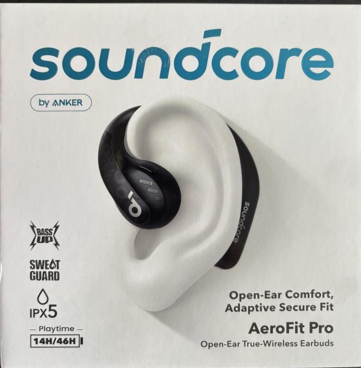 Soundcore AeroFit Pro Noir, Télécoms, Téléphonie mobile | Écouteurs, Comme neuf, Intra-auriculaires (Earbuds), Bluetooth, Enlèvement ou Envoi