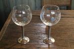 2 magnifiques verres avec pied en étain, Antiek en Kunst, Ophalen