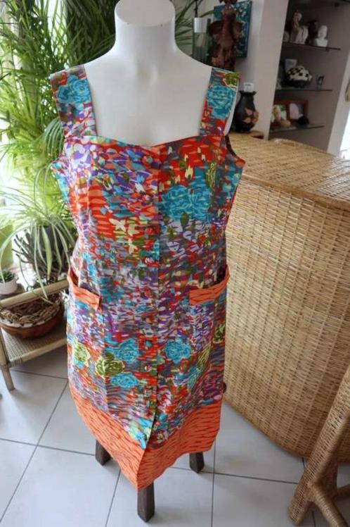 mouwloze jurk vintage dressing, Kleding | Dames, Jurken, Zo goed als nieuw, Maat 42/44 (L), Overige kleuren, Onder de knie, Ophalen of Verzenden