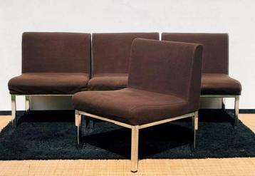 Set van 4 Vintage fluweel zetels 70s beschikbaar voor biedingen