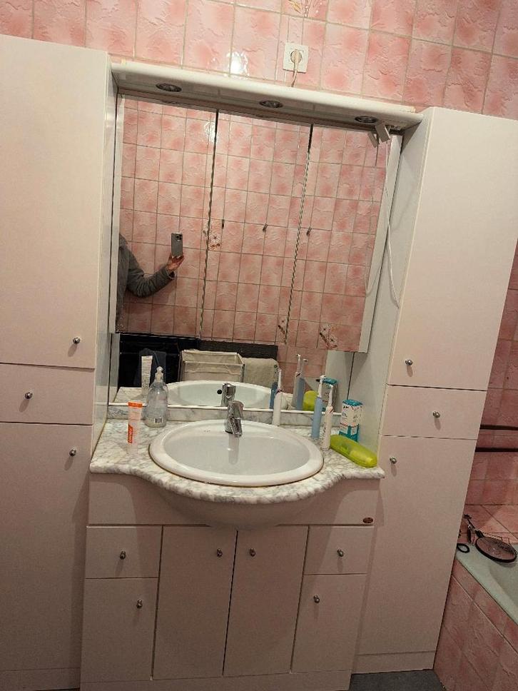 Badkamermeubel, Huis en Inrichting, Badkamer | Badkamermeubels, Gebruikt, Wastafelkast, 150 tot 200 cm, 150 tot 200 cm, 50 tot 75 cm