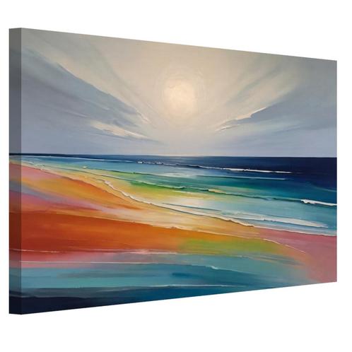 Toile de plage abstraite colorée 60x40cm - 18mm., Maison & Meubles, Accessoires pour la Maison | Décorations murale, Neuf, Envoi
