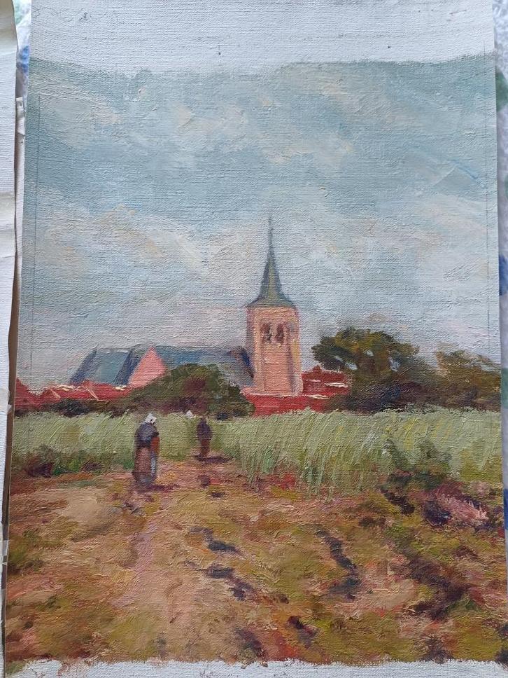 2 schilderdoeken M.VAN DEN BEMPT 30x40, Antiek en Kunst, Kunst | Schilderijen | Klassiek, Ophalen of Verzenden