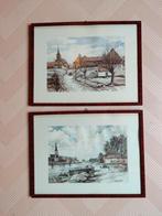 2 aquarelles peintes par Herman Verbaere Schellebelle, Enlèvement ou Envoi