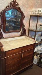 Ladenkast met spiegel mahonie marmer, Ophalen