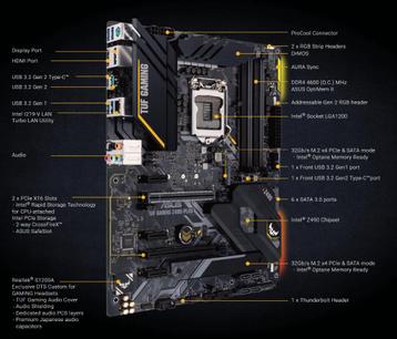 Asus TUF GAMING Z490-Plus ATX LGA 1200 moederbord beschikbaar voor biedingen