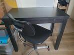 Table noire Ikea avec 2 allonges, et chaise de bureau, Enlèvement