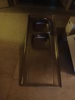 Inox dubbele spoelbak met kraan, Ophalen, Gebruikt