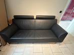 JORI JR-Pacific 3 places en cuir noir, Trois personnes, 200 à 250 cm, Banc droit, Comme neuf