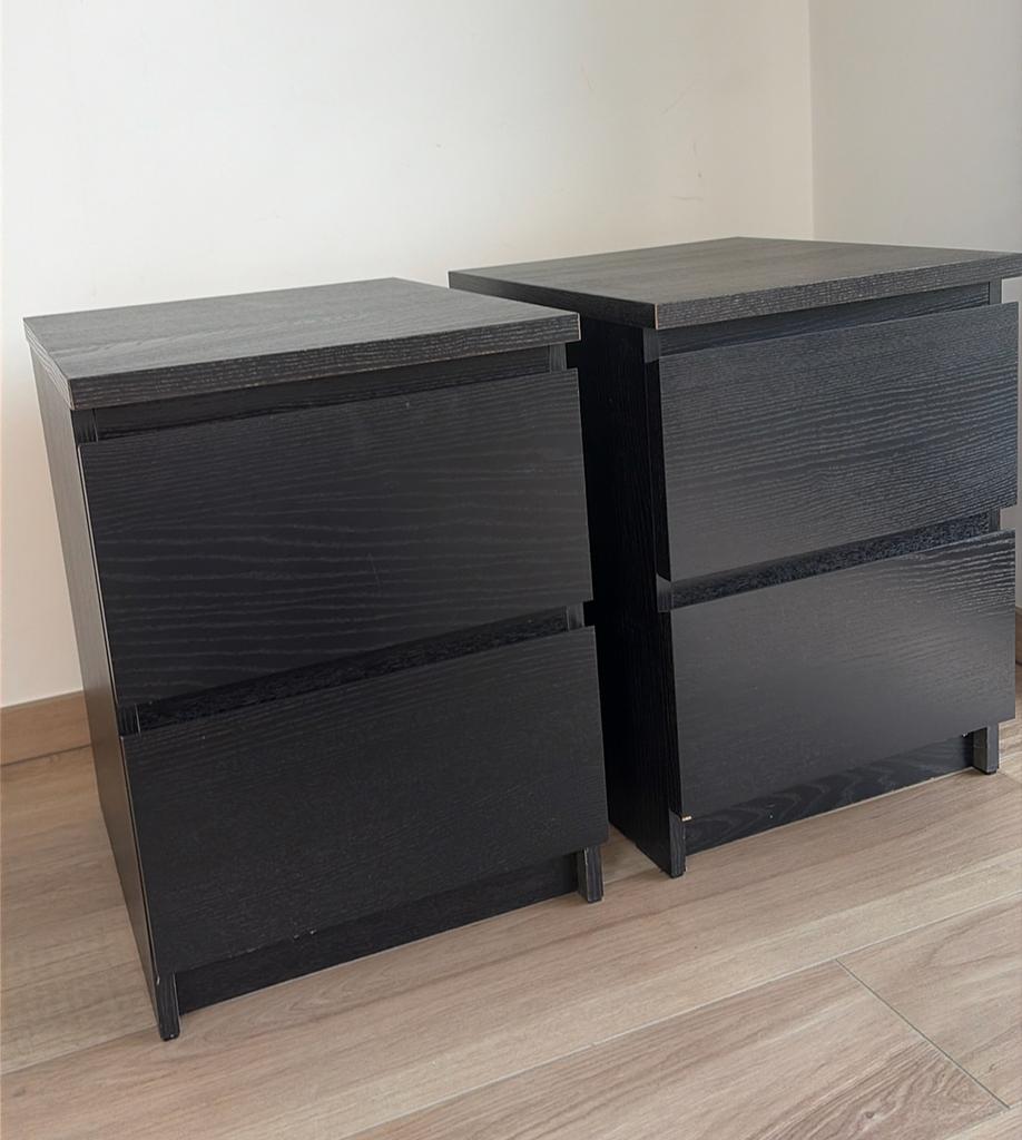 Twee zwarte kastjes malm, Ophalen, Gebruikt, Minder dan 45 cm, Minder dan 55 cm