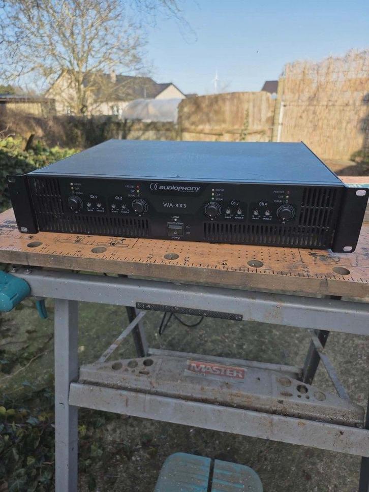 AUDIOPHONY WA-4X3 - Geluidsversterker 4 x 200 W RMS 8 Ohm, Audio, Tv en Foto, Versterkers en Ontvangers, Gebruikt, Stereo, 120 watt of meer